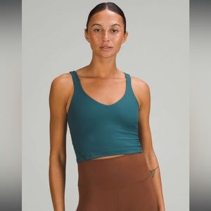 Lululemon Green Jasper color ribbed cropped align tank